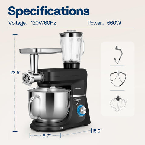 VIVOHOME splash guard and non-slip feet ensure stable operation