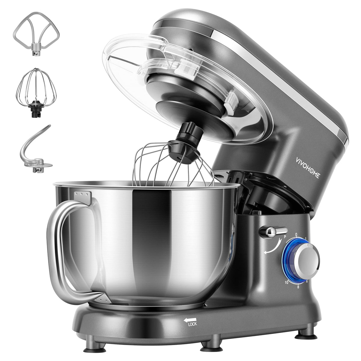 VIVOHOME Stand Mixer with 660W motor for powerful, consistent mixing