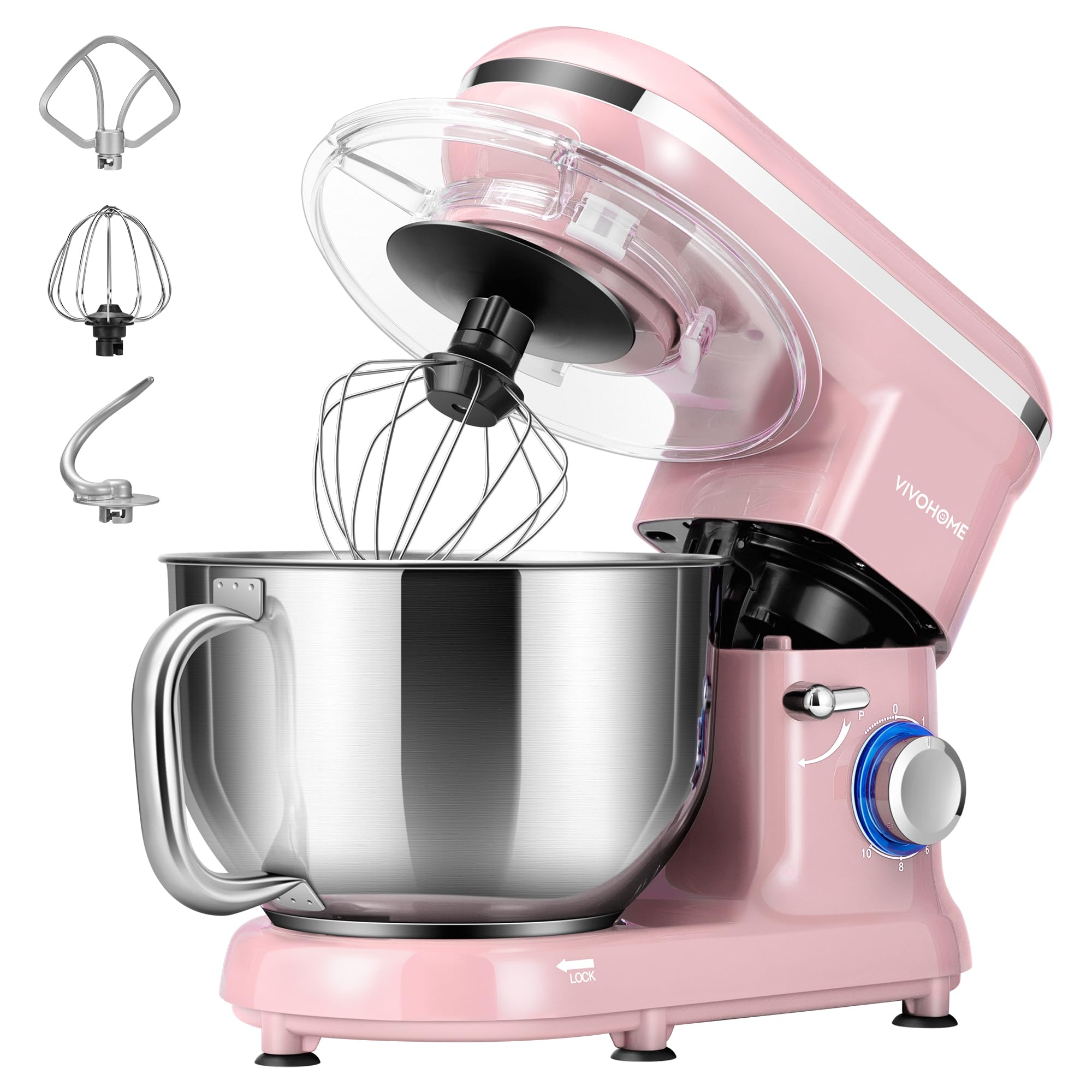 VIVOHOME stand mixer with 660W motor for heavy doughs and smooth mixing