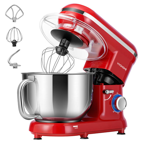 VIVOHOME red stand mixer in full view for large-batch dough and batter prep