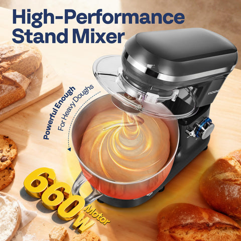 VIVOHOME 6-quart bowl ready for bread dough and cake batters