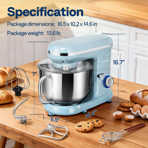 Bottom suction cups keep the mixer stable on the counter