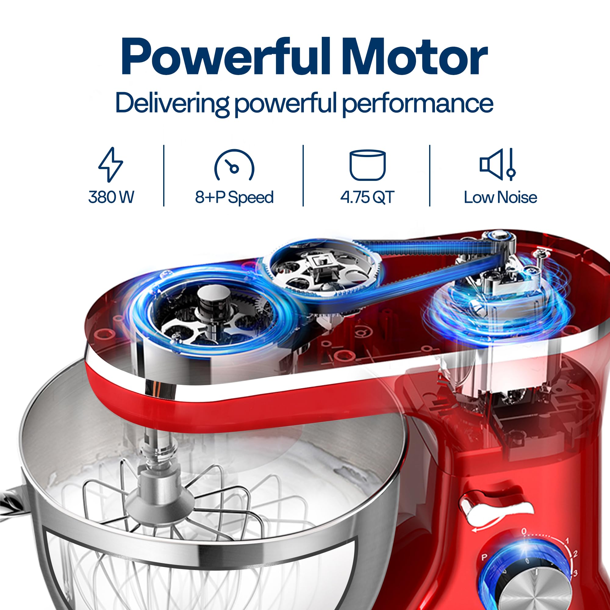 Vivohome stand mixer bowl with ingredients showing even mixing and batch-ready capacity