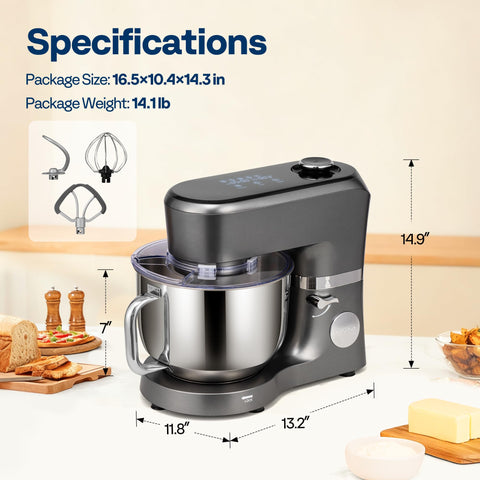 VIVOHOME dishwasher-safe attachments simplify cleanup after baking.