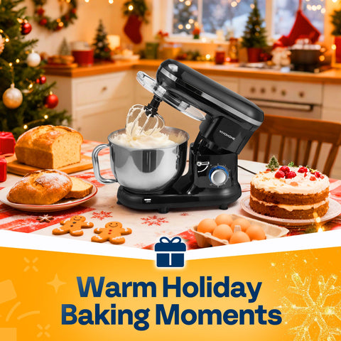 VIVOHOME dough hook and wire whip provide thorough, consistent mixing