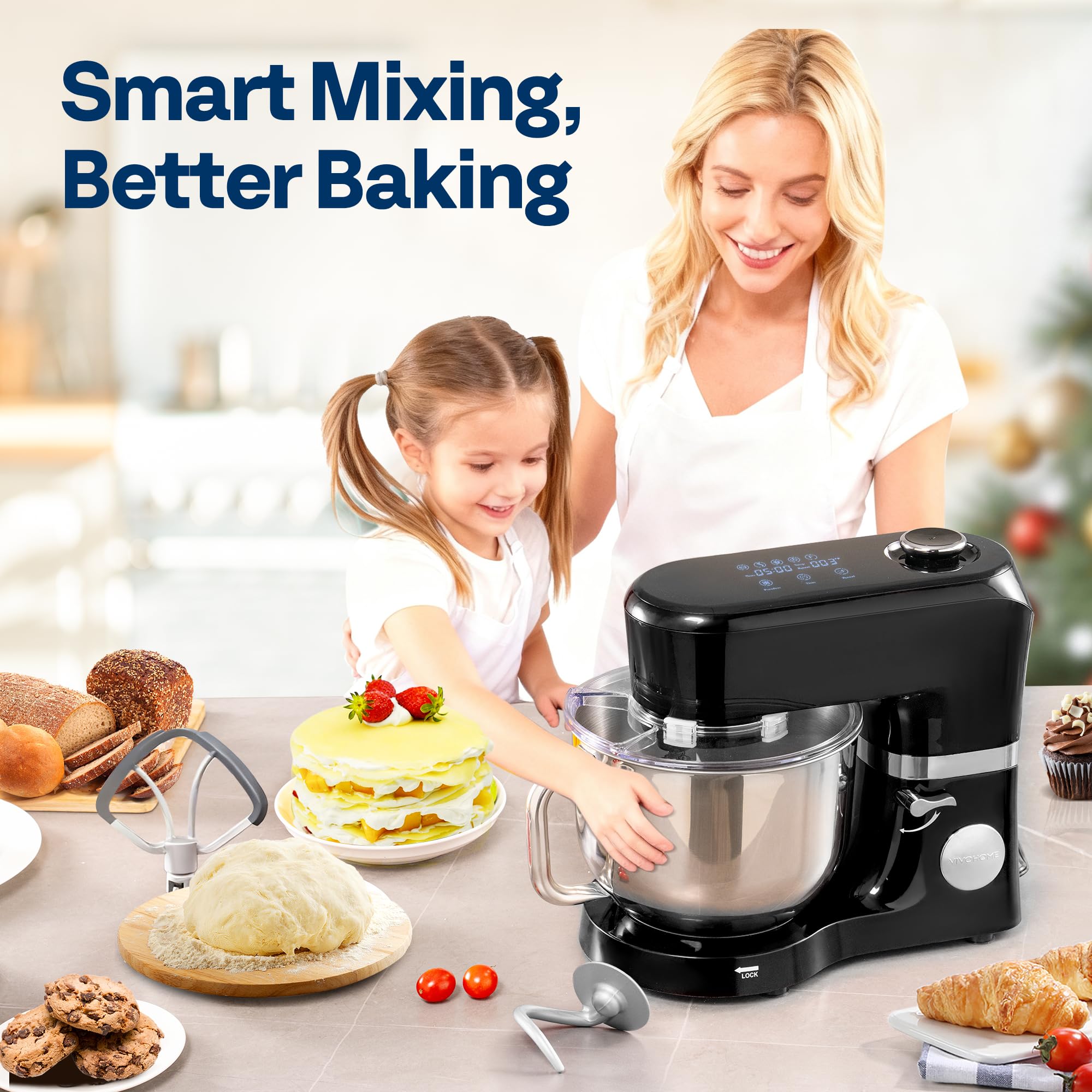 VIVOHOME stand mixer fermentation setting aids dough rise consistently