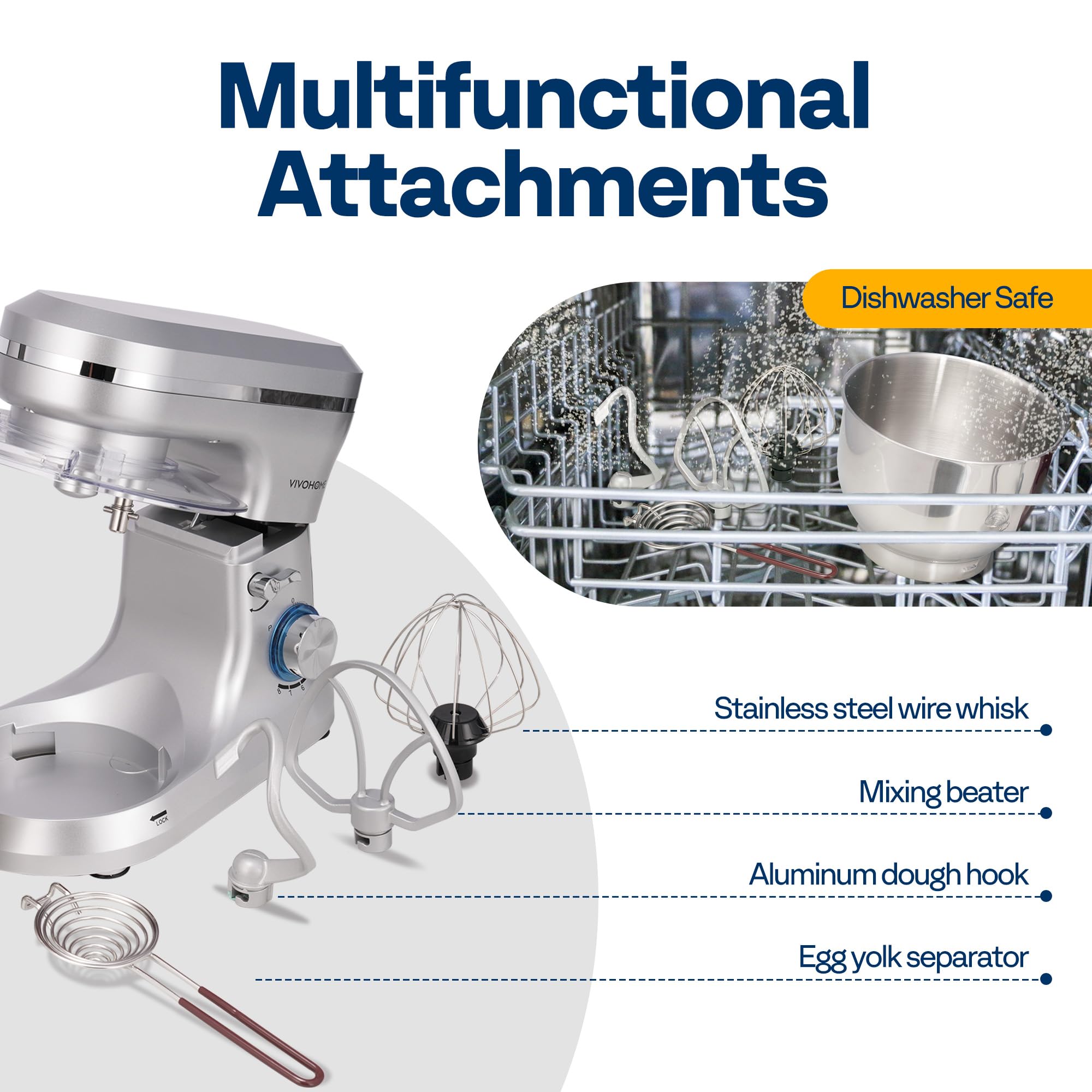 VIVOHOME stand mixer LED speed indicator helps precise settings
