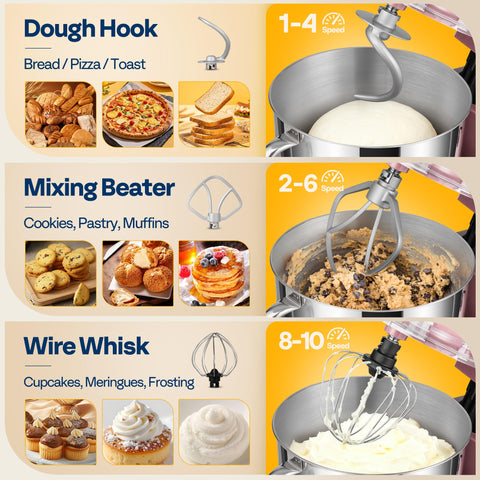 VIVOHOME stainless steel whisk for airy toppings and light batters