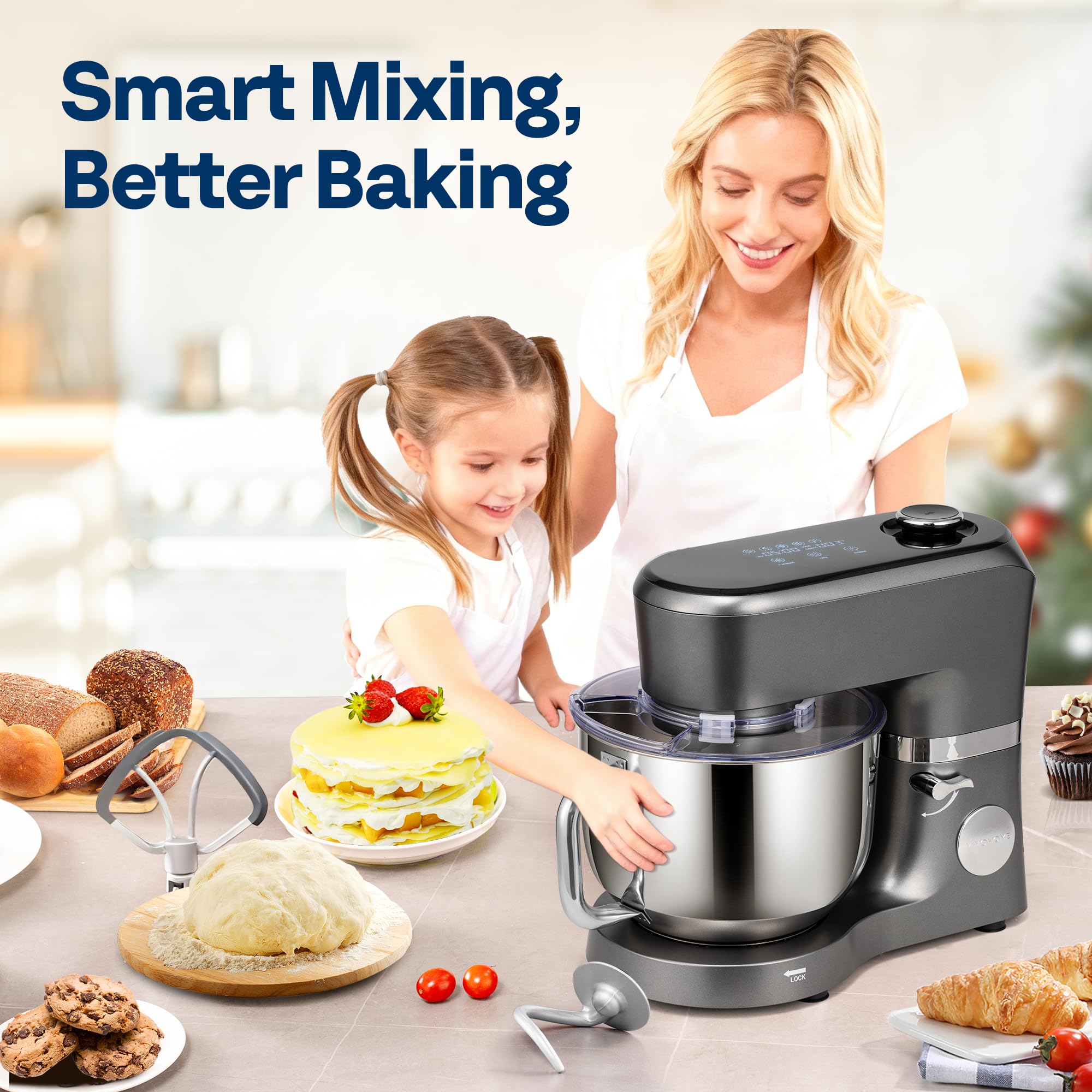 VIVOHOME stand mixer tilt-head design for easy access and attachments.