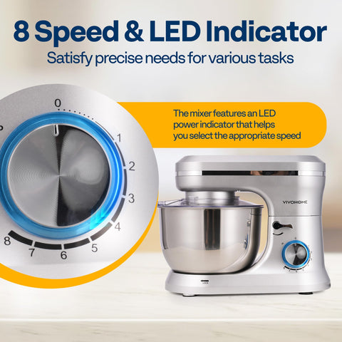 VIVOHOME stand mixer with wire whip attachment for fluffy whipped cream