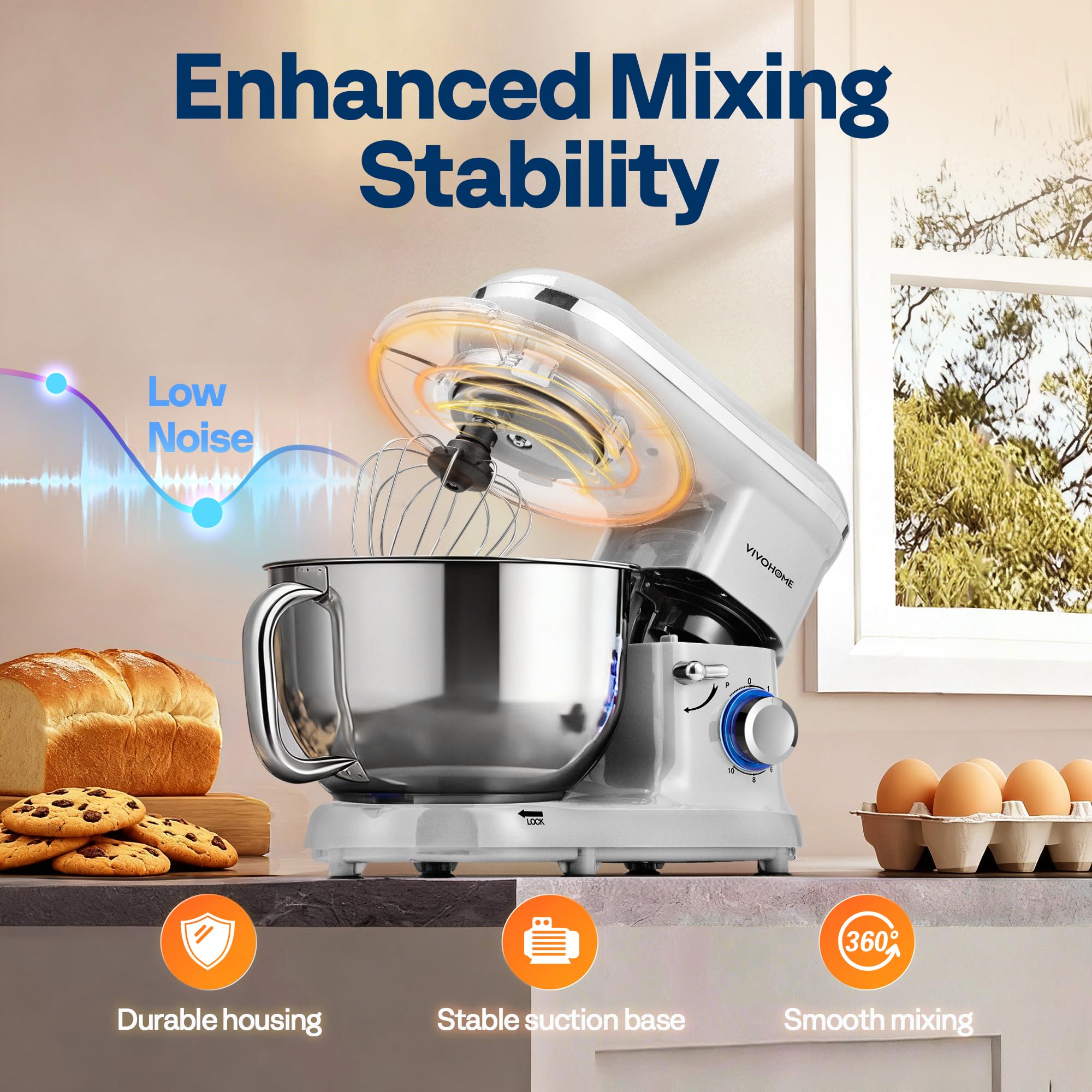 VIVOHOME wire whip for fluffy batters.