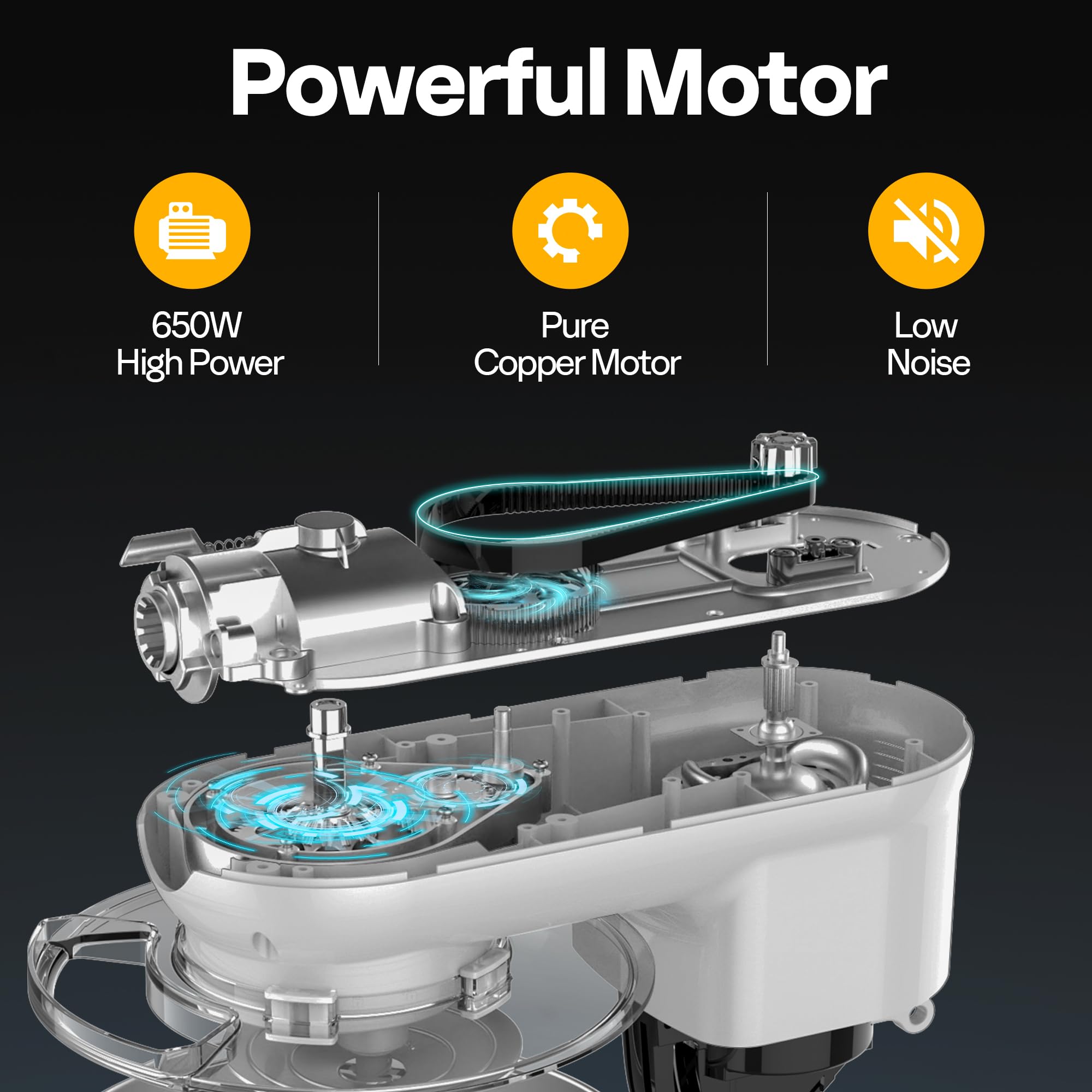 VIVOHOME tilt-head design enables easy ingredient access during mixing.