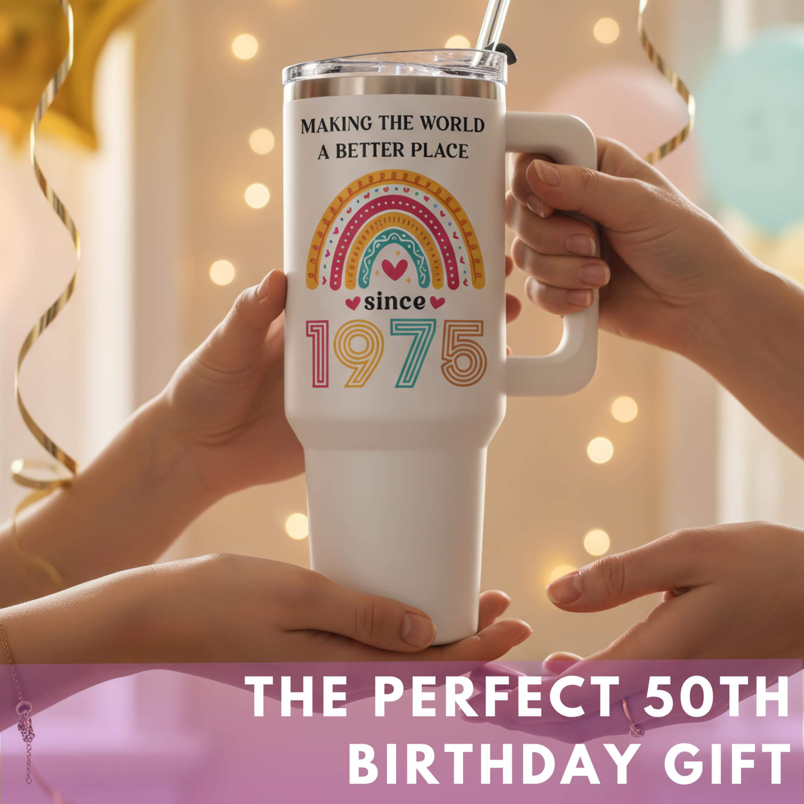 Vivulla68 double-sided 1975 design tumbler showing style from every angle.