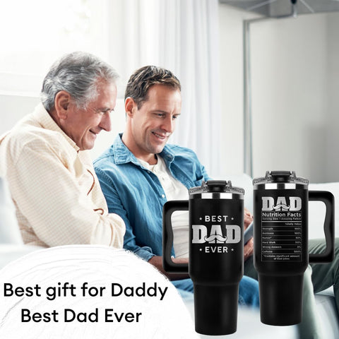 Insulation detail on Vivulla68 Best Dad Ever 40oz tumbler illustrating heat retention.