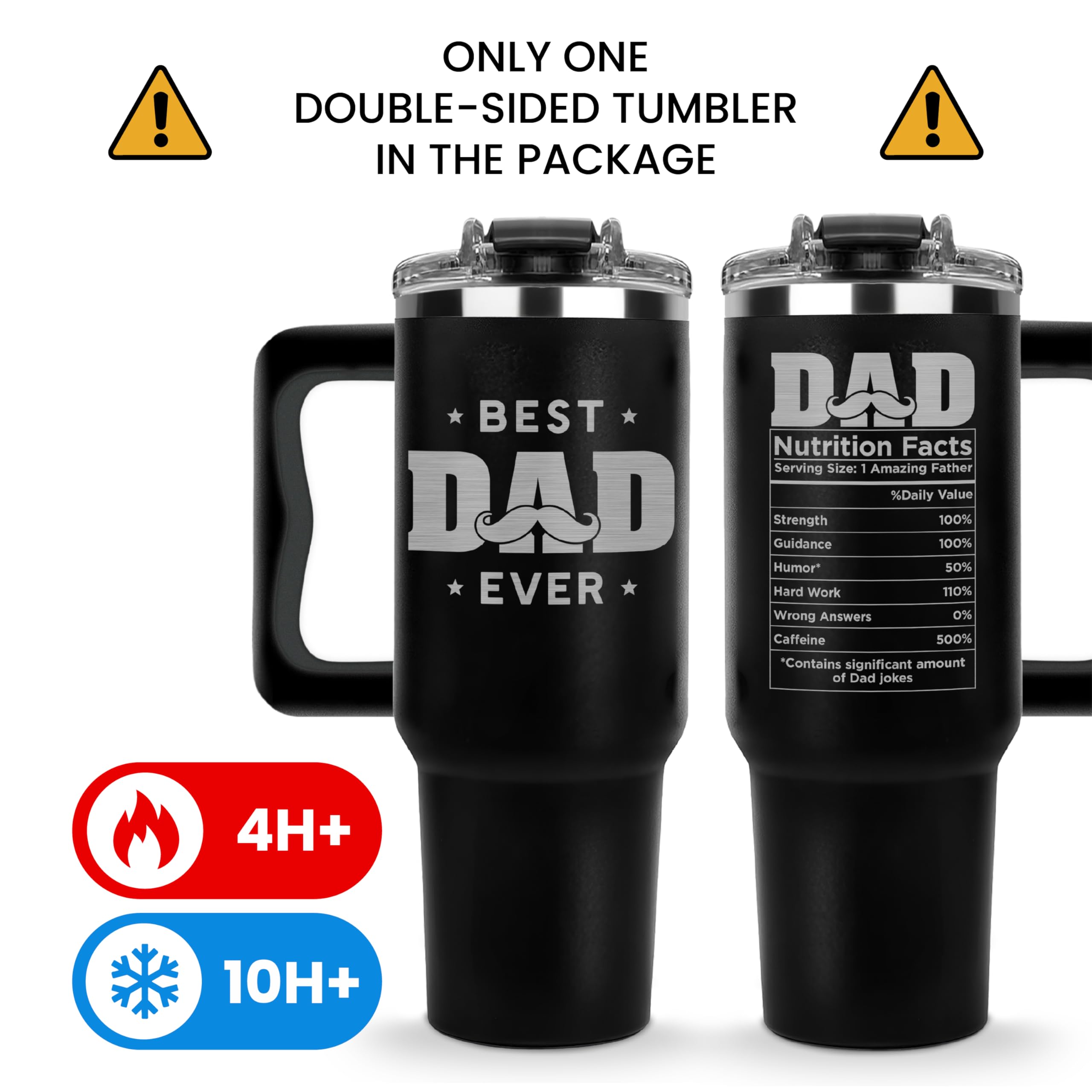 Close-up of lid on Vivulla68 Best Dad Ever 40oz tumbler for secure closure.