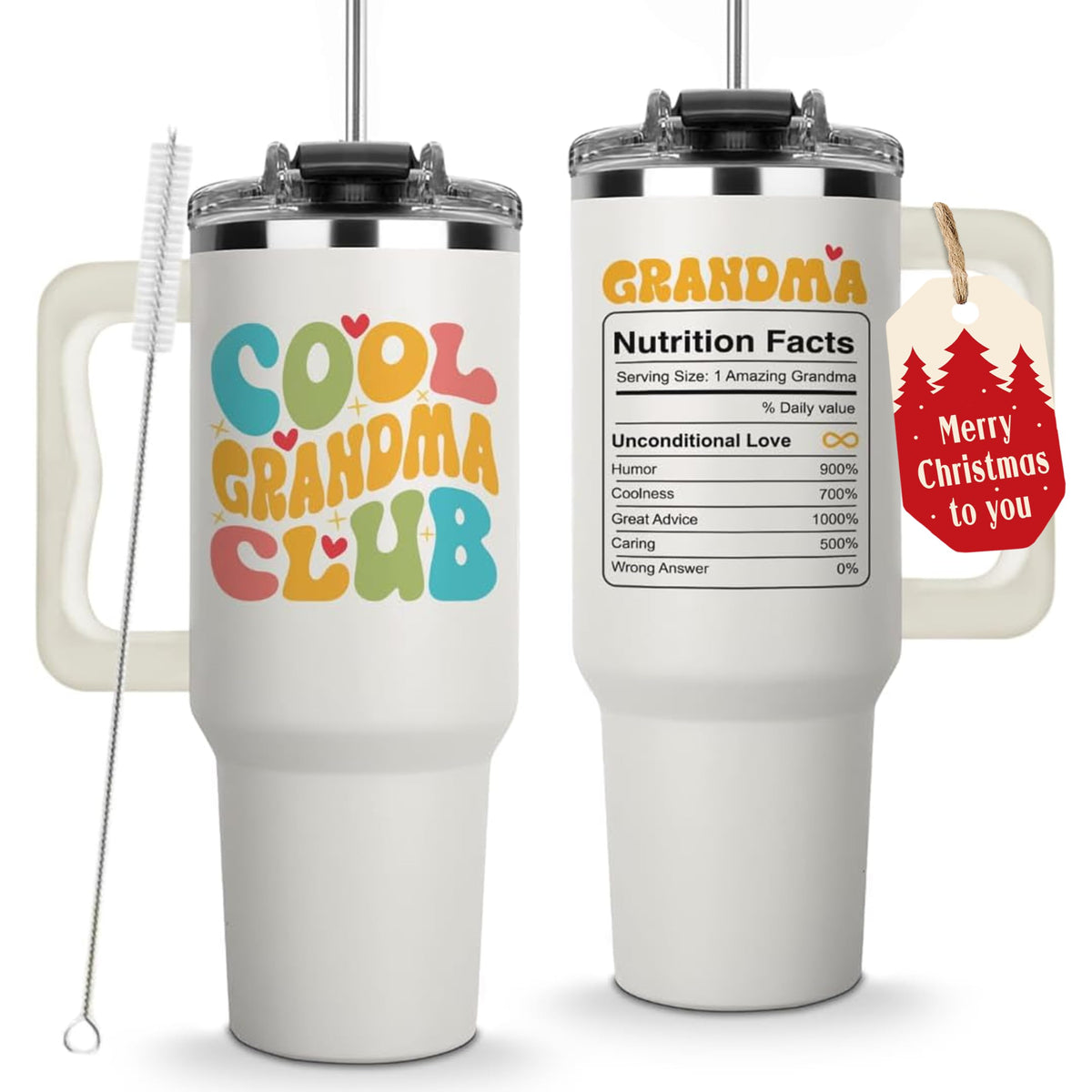 Vivulla68 Cool Grandma Club 40oz tumbler showing temperature-friendly design.