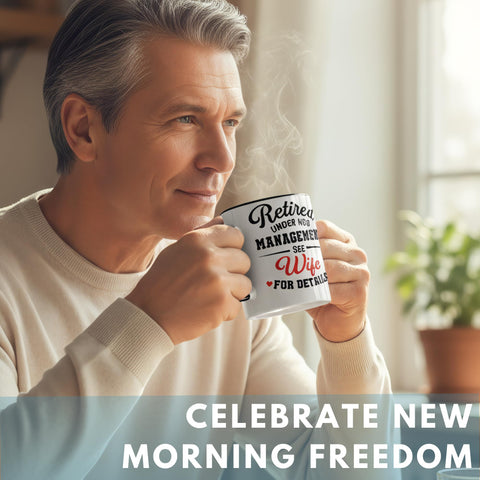 Vivulla68 ergonomic handle retirement mug for comfortable long coffee breaks.