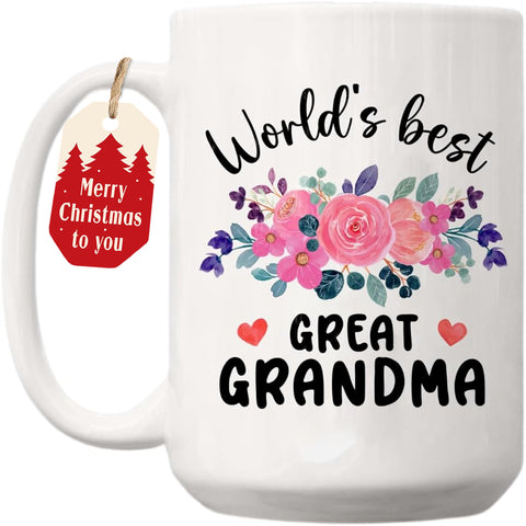 Vivulla68 worlds-best-great-grandma-mug front view showing bold print for daily coffee