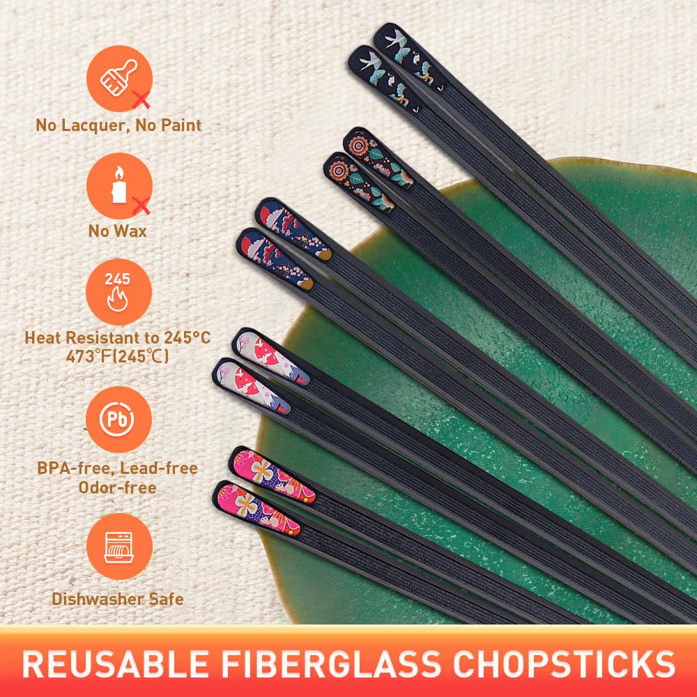 VIWIK dishwasher-safe chopsticks for easy cleaning after meals.