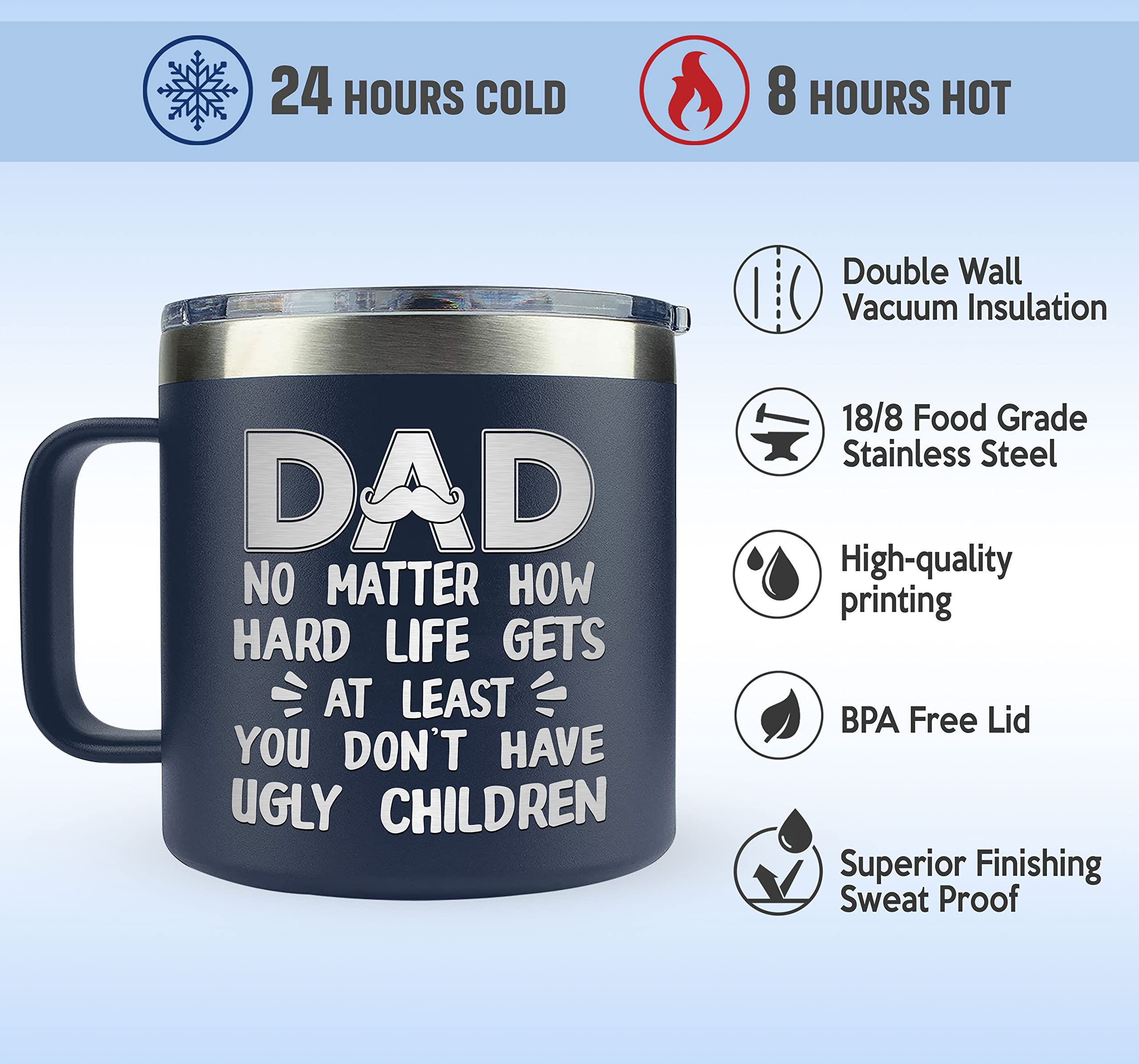 VIWIS insulated stainless mug—double-wall keeps drinks hot or cold.