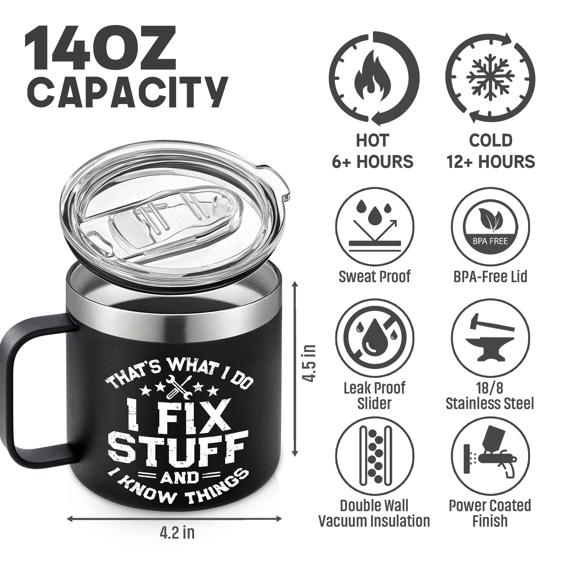 VIWIS durable stainless steel mug with double-wall insulation for temperature control