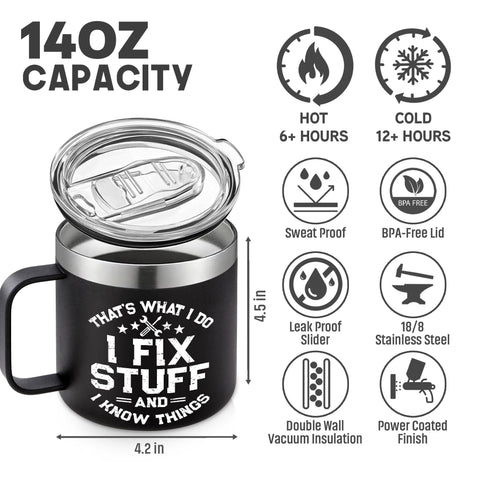 VIWIS durable stainless steel mug with double-wall insulation for temperature control