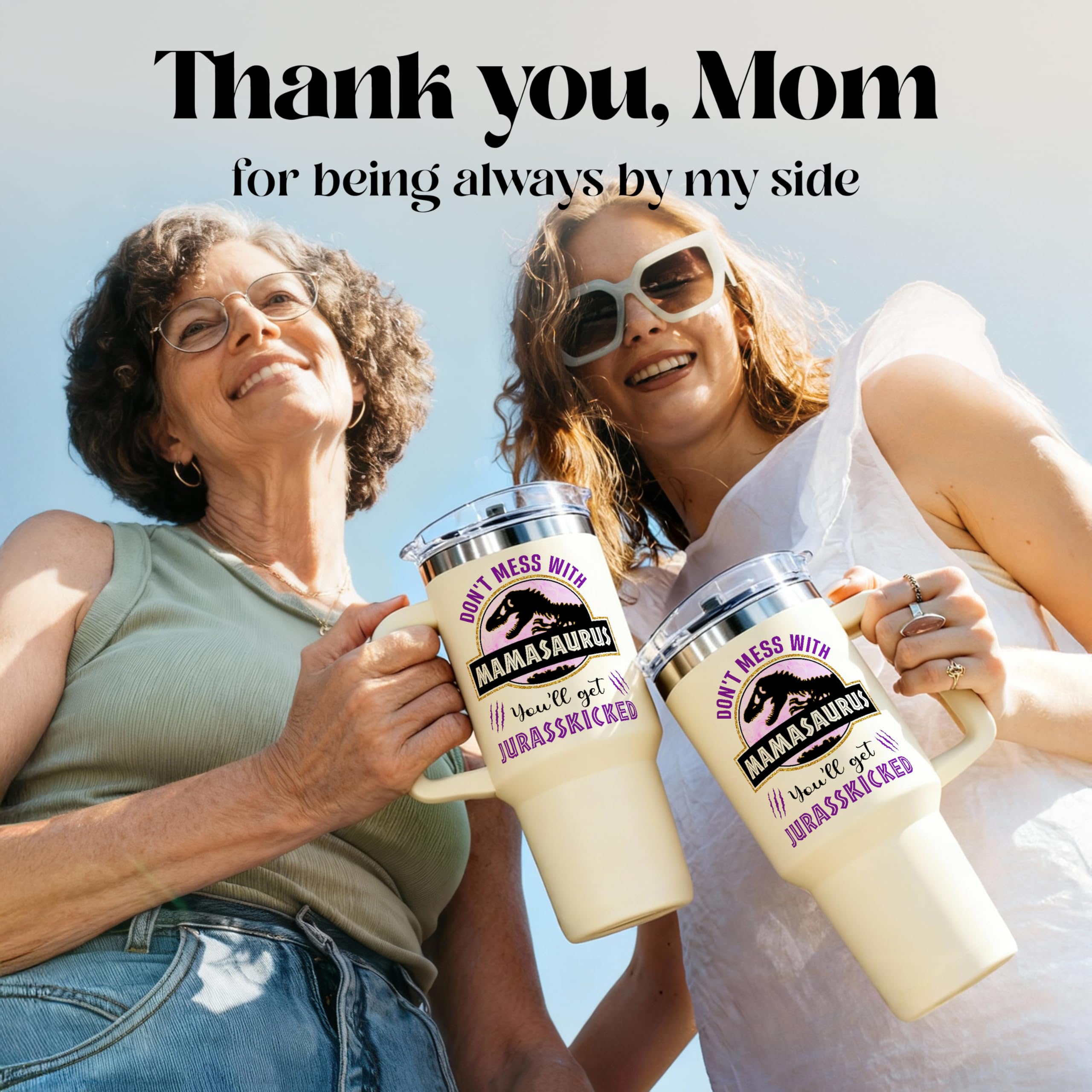 VIWIS engraved mom tumbler adding a personal gifting touch.