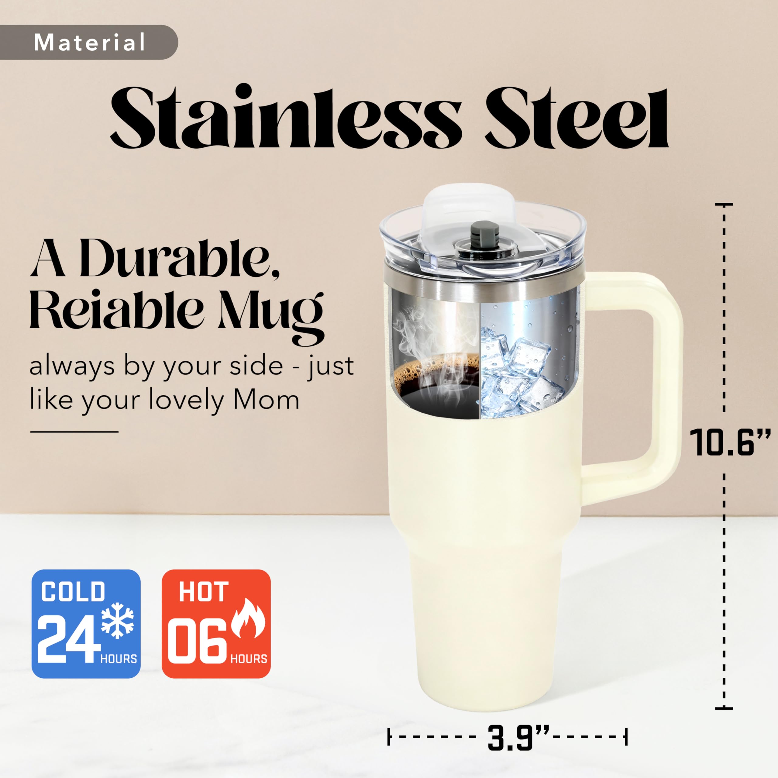 VIWIS 40oz insulated tumbler suitable for indoor or outdoor use.