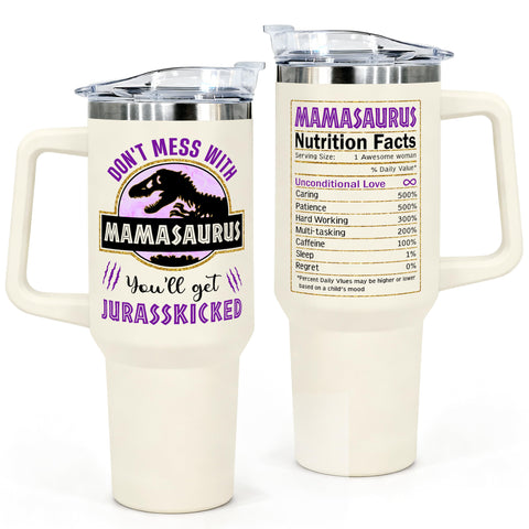 VIWIS mom 40oz tumbler with handle for on-the-go coffee.