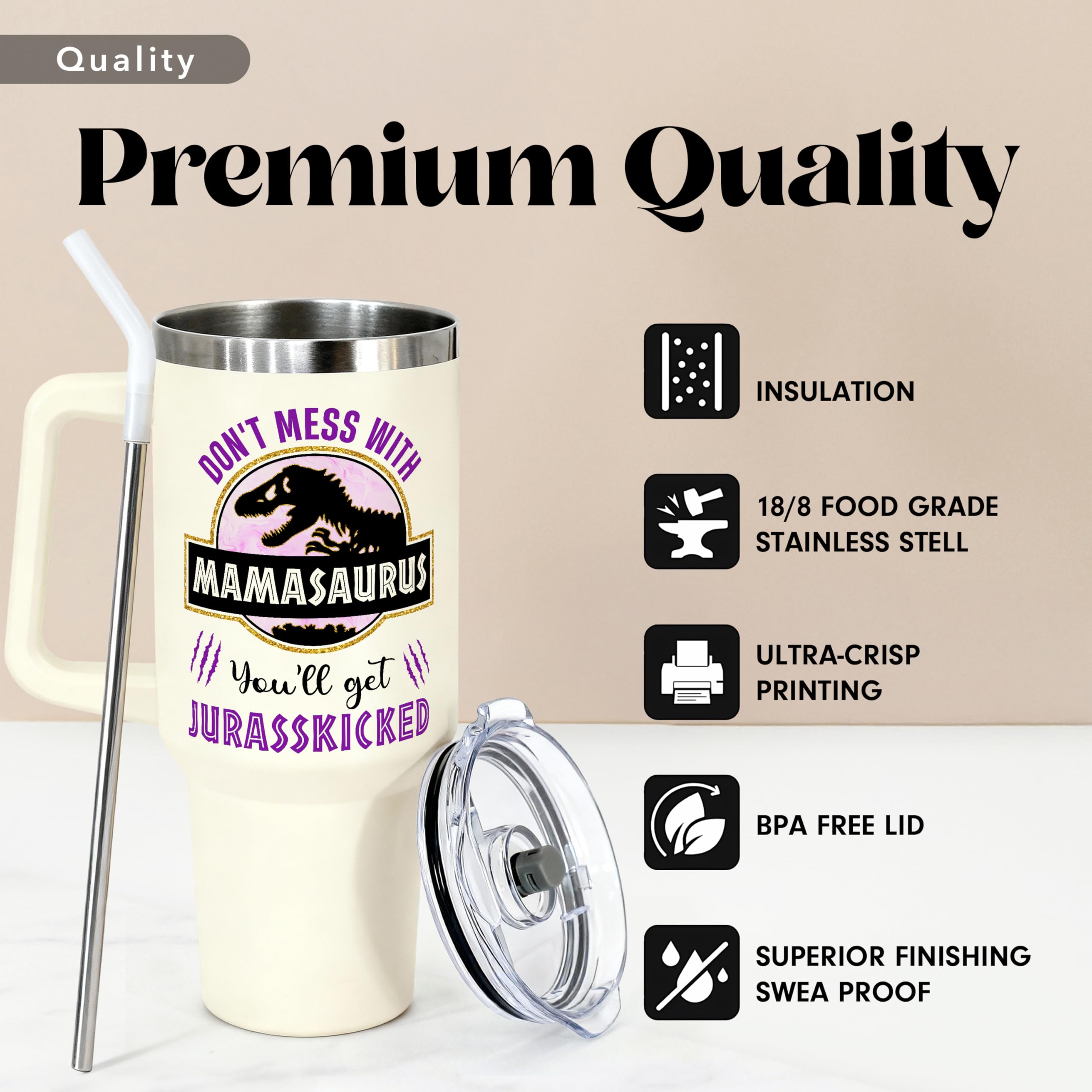 VIWIS stainless steel 40oz tumbler, durable and rust-resistant.