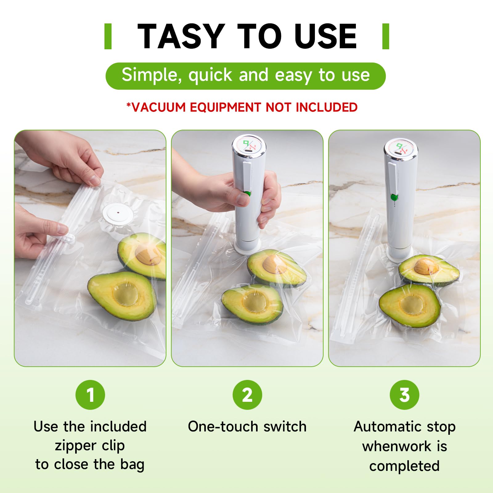 Compatible with handheld and external vacuum sealers for versatility