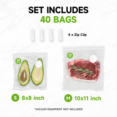 Vixino vacuum sealer bags 10x11 pack keeps bulk foods airless and organized