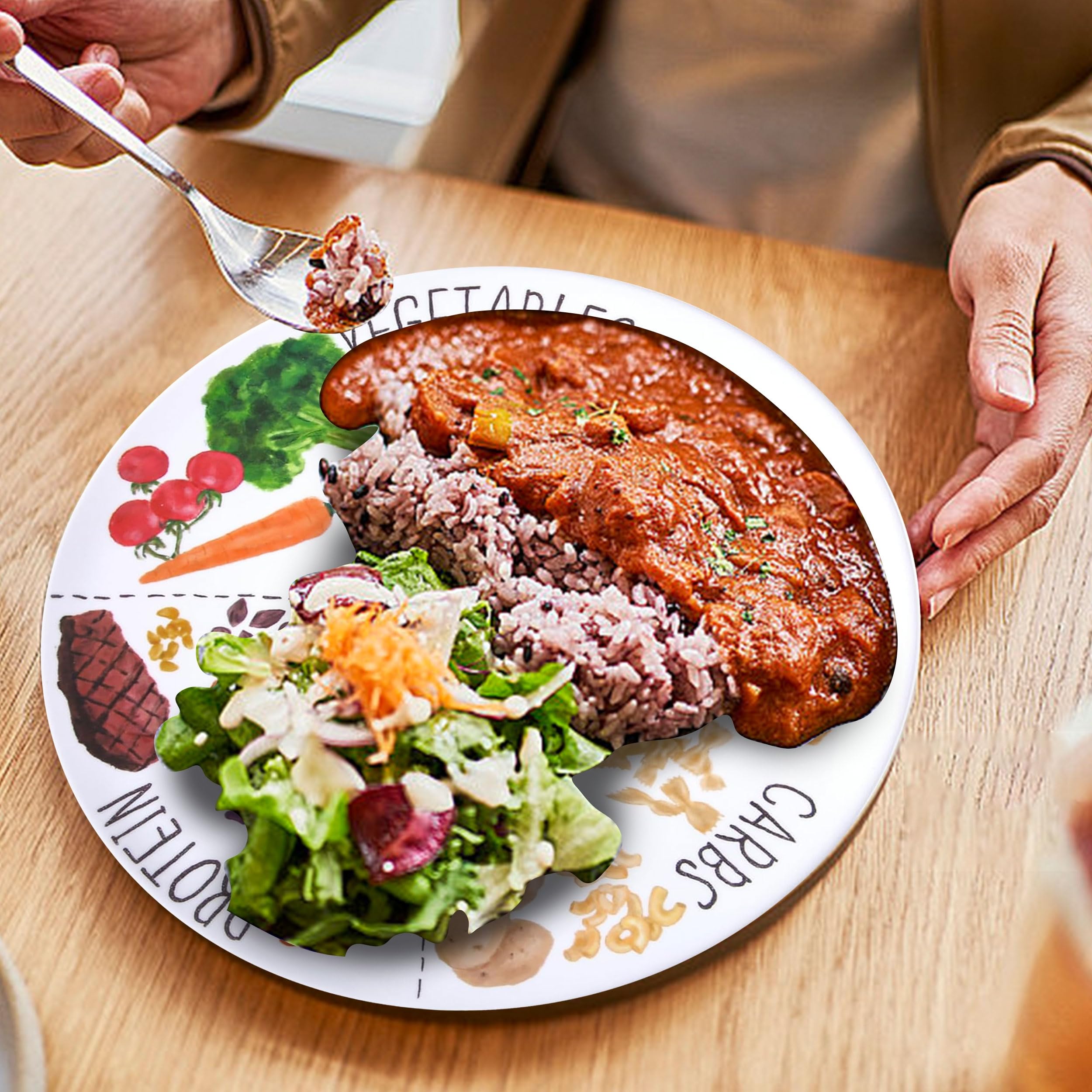 Viynran dishwasher-safe portion plate simplifies cleanup while keeping colors bright.