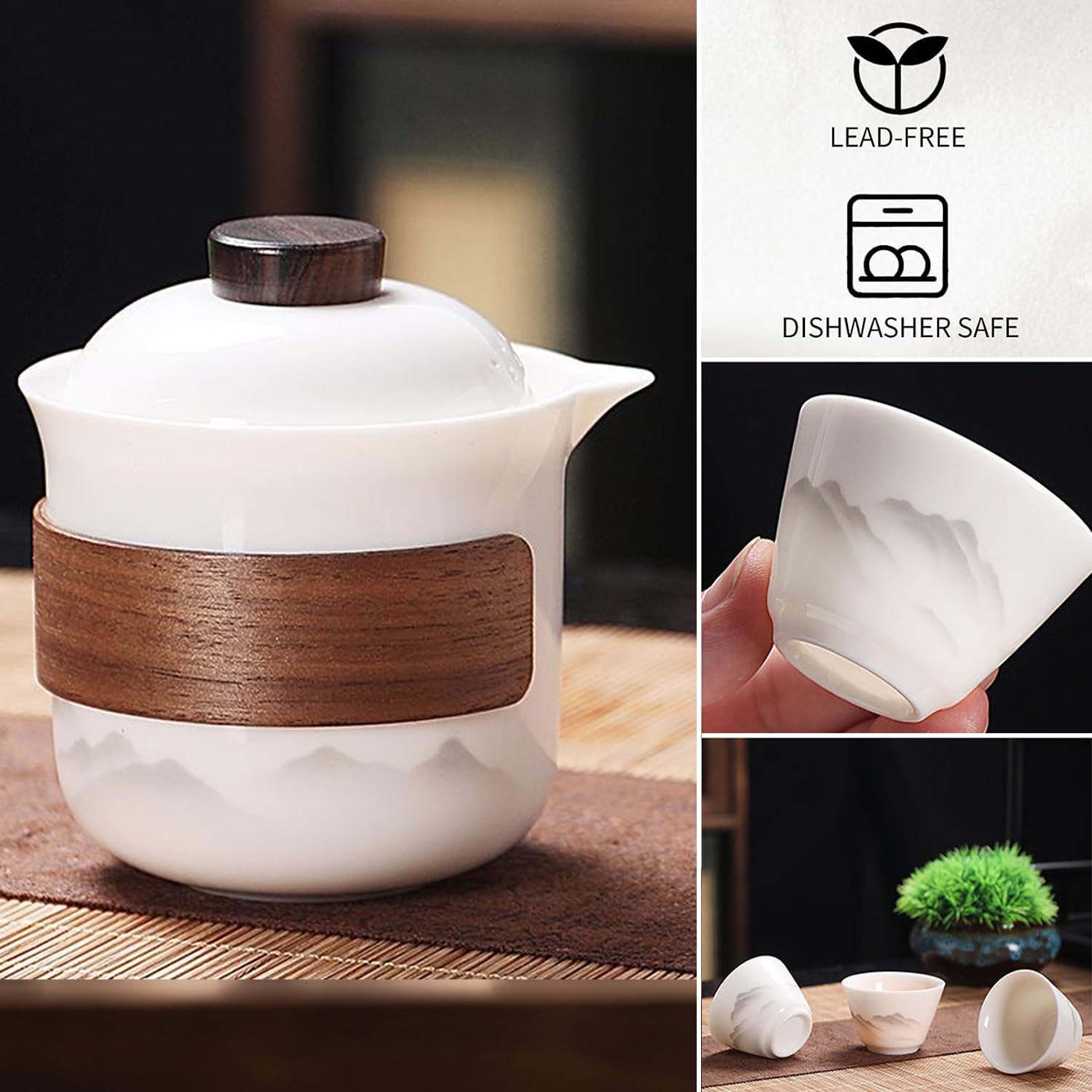 VJK teacups with set, perfect for shared tea moments.