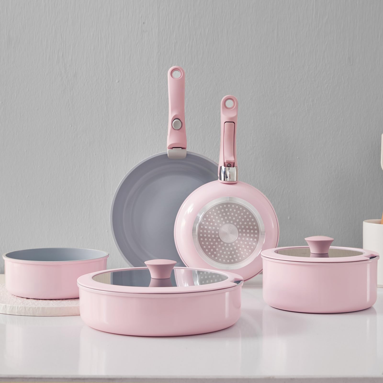 Vkoocy dishwasher-safe pots ready for quick cleanup