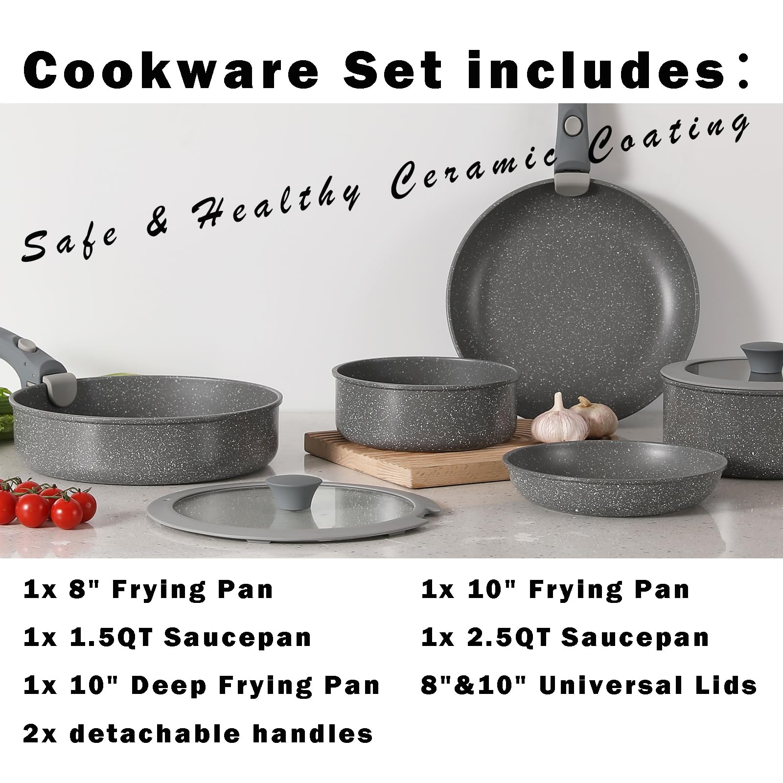 Vkoocy lids and oven-use note highlighting care guidelines
