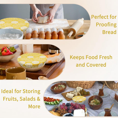 VKU embroidery-style covers add kitchen elegance while keeping ingredients fresh