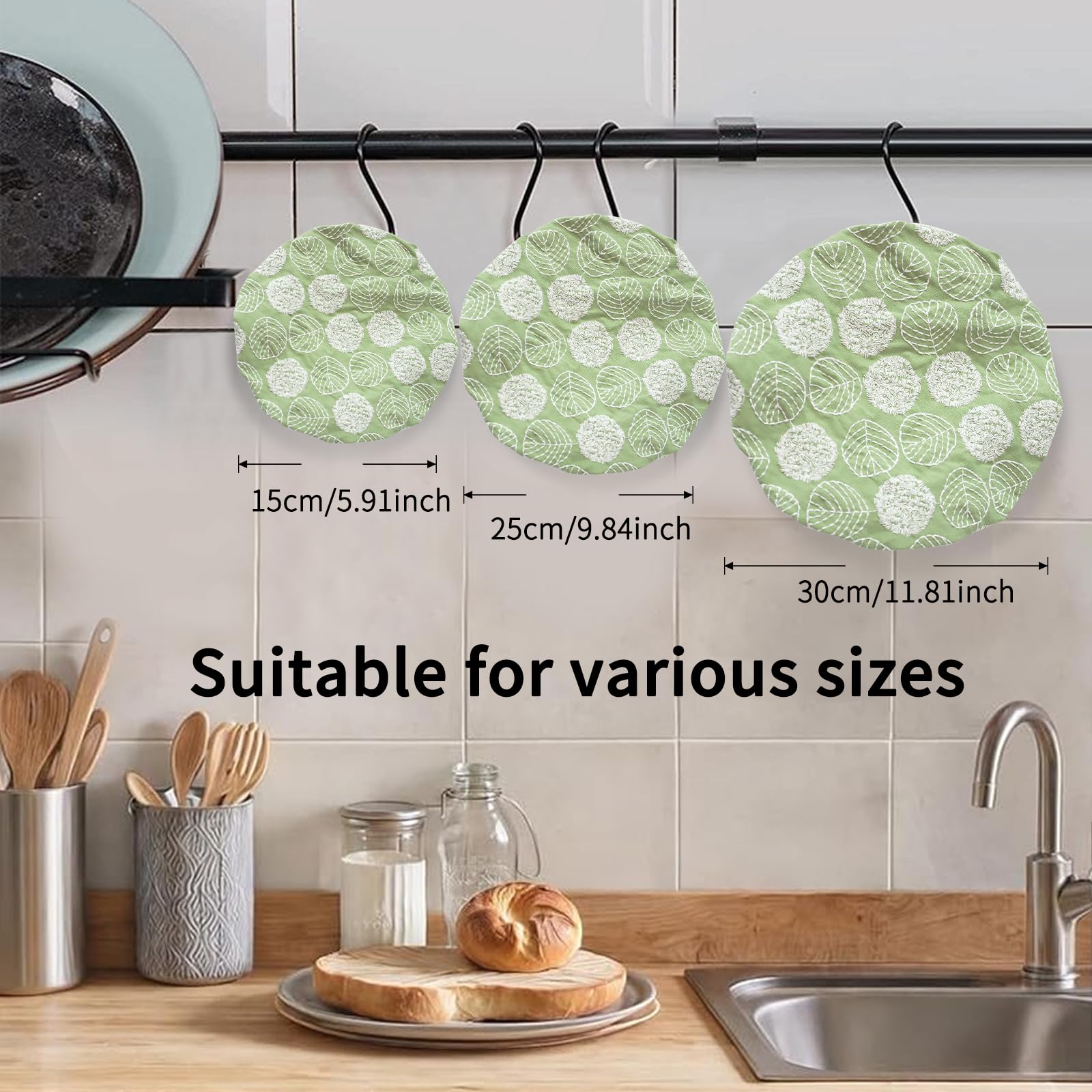 VKU Sourdough Bowl Covers elastic rim securely grips bowls during proofing and storage