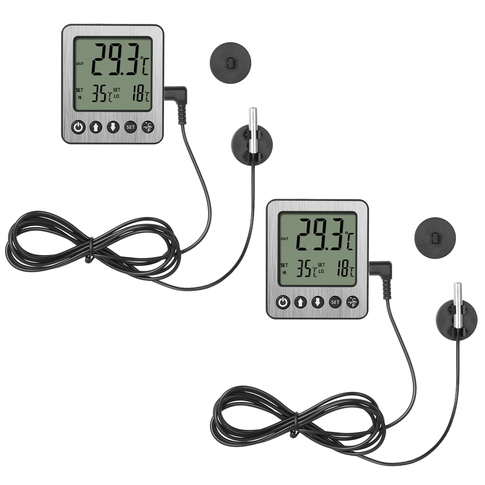 VLEJEARI two-pack fridge thermometer with outside display for quick temp checks