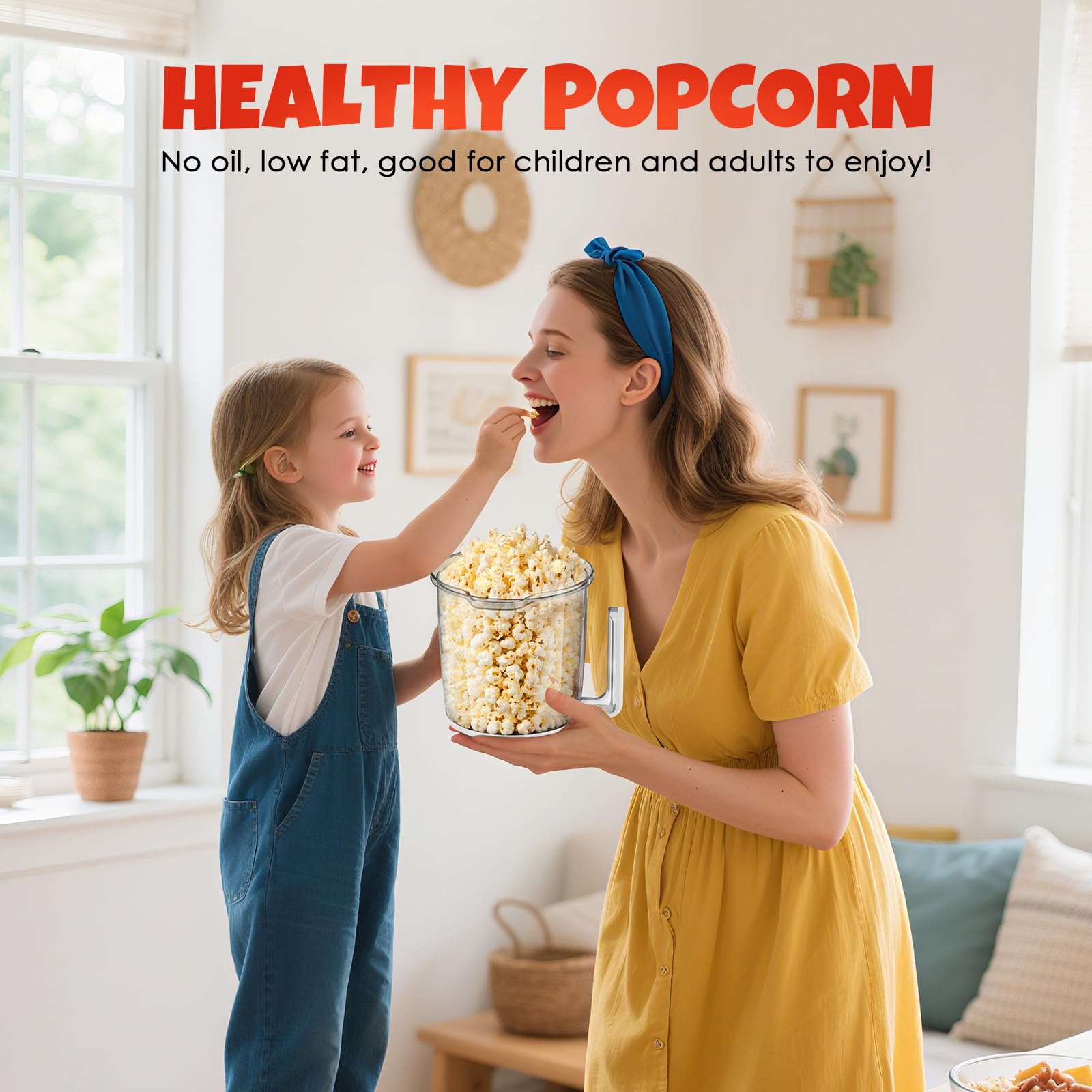 Vminno built-in serving bowl popcorn demonstrates easy serving and minimal cleanup