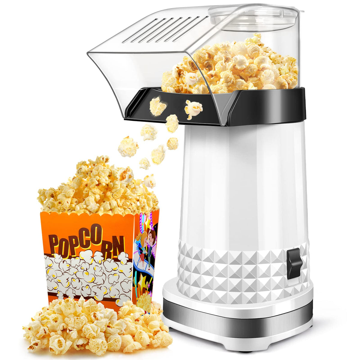 Vminno hot air popcorn machine front view for fast movie nights.