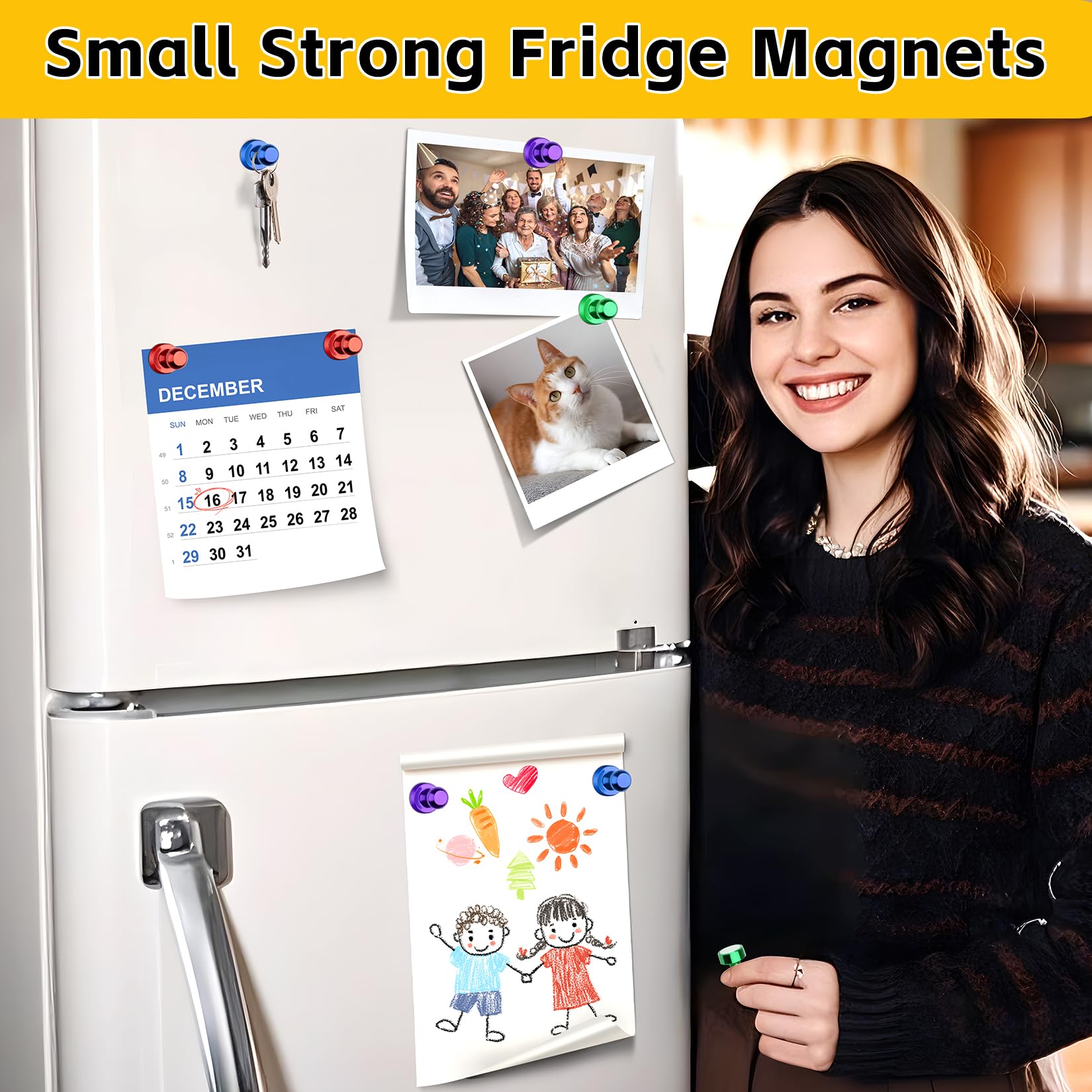VNDUEEY whiteboard magnets with dry-erase surface hold reminders securely.
