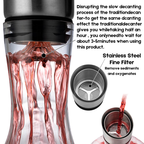 VnoPerito lead-free crystal decanter highlights clarity for elegant wine service.