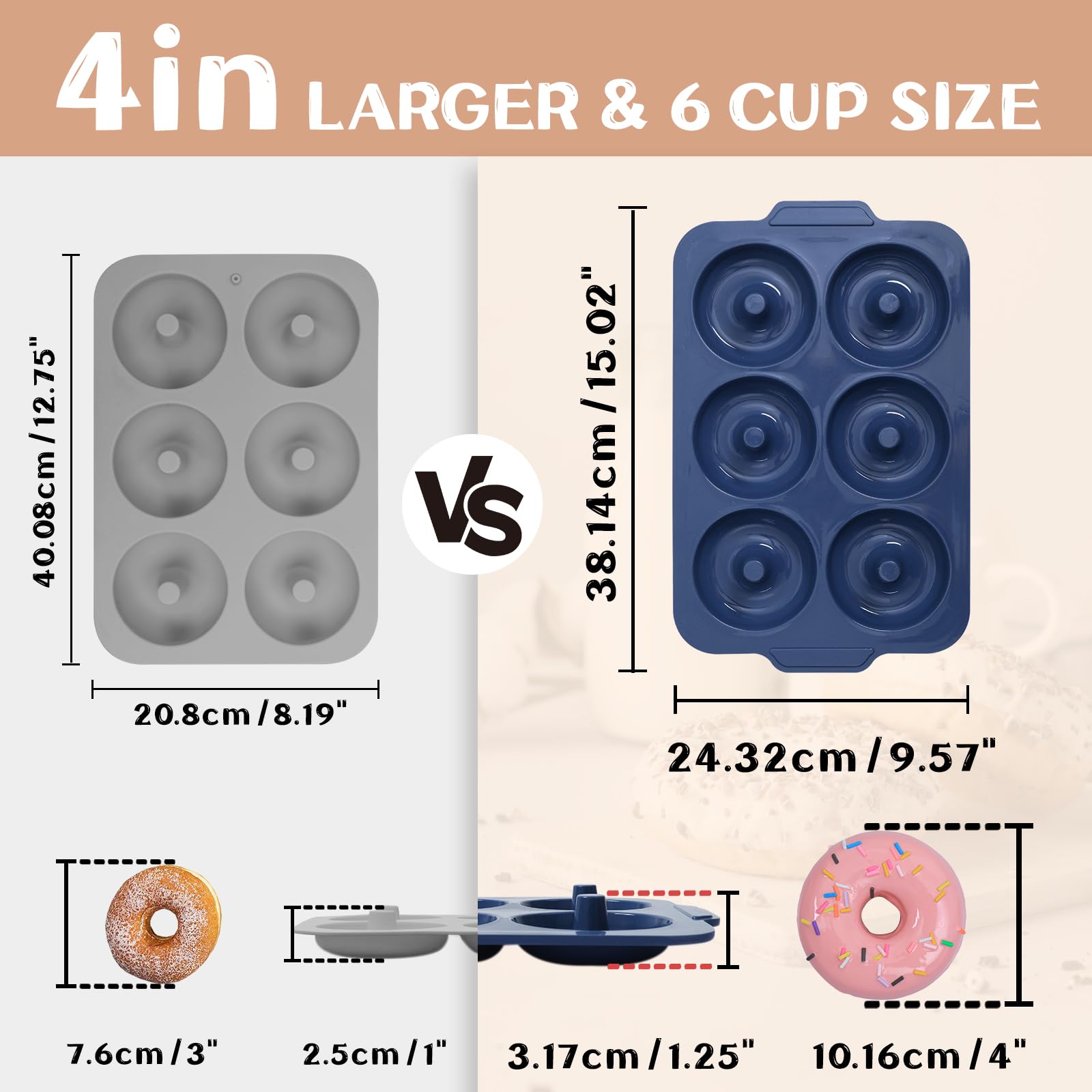 Vnray 4 inch donut pan hole for perfect mini donuts