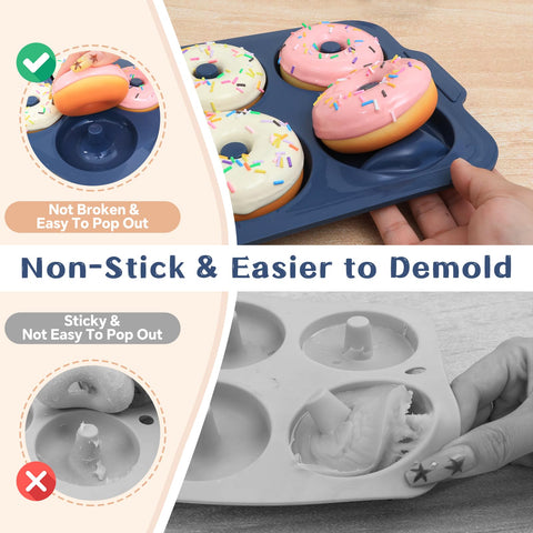 Vnray BPA free silicone donut mold for safe baking