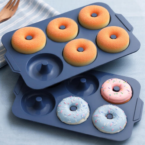 Vnray donut pan with metal frame for easy transfer and sturdy baking.