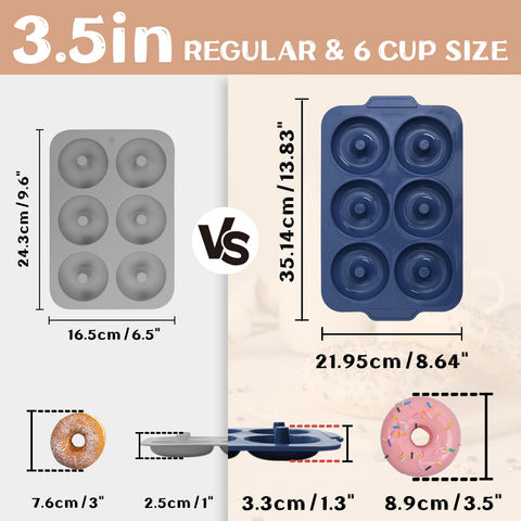 Vnray donut pan silicone nonstick surface for effortless donut release.
