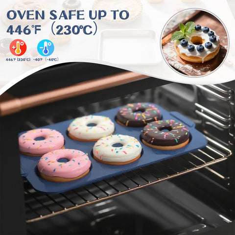 Vnray donut pan thick silicone design resists tearing for longevity.