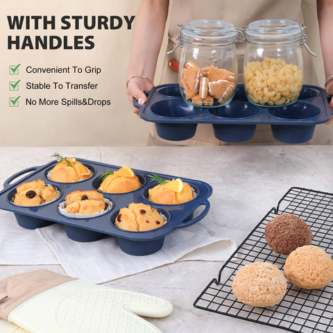 Vnray egg bites muffins pan ready for oven, evenly formed portions.