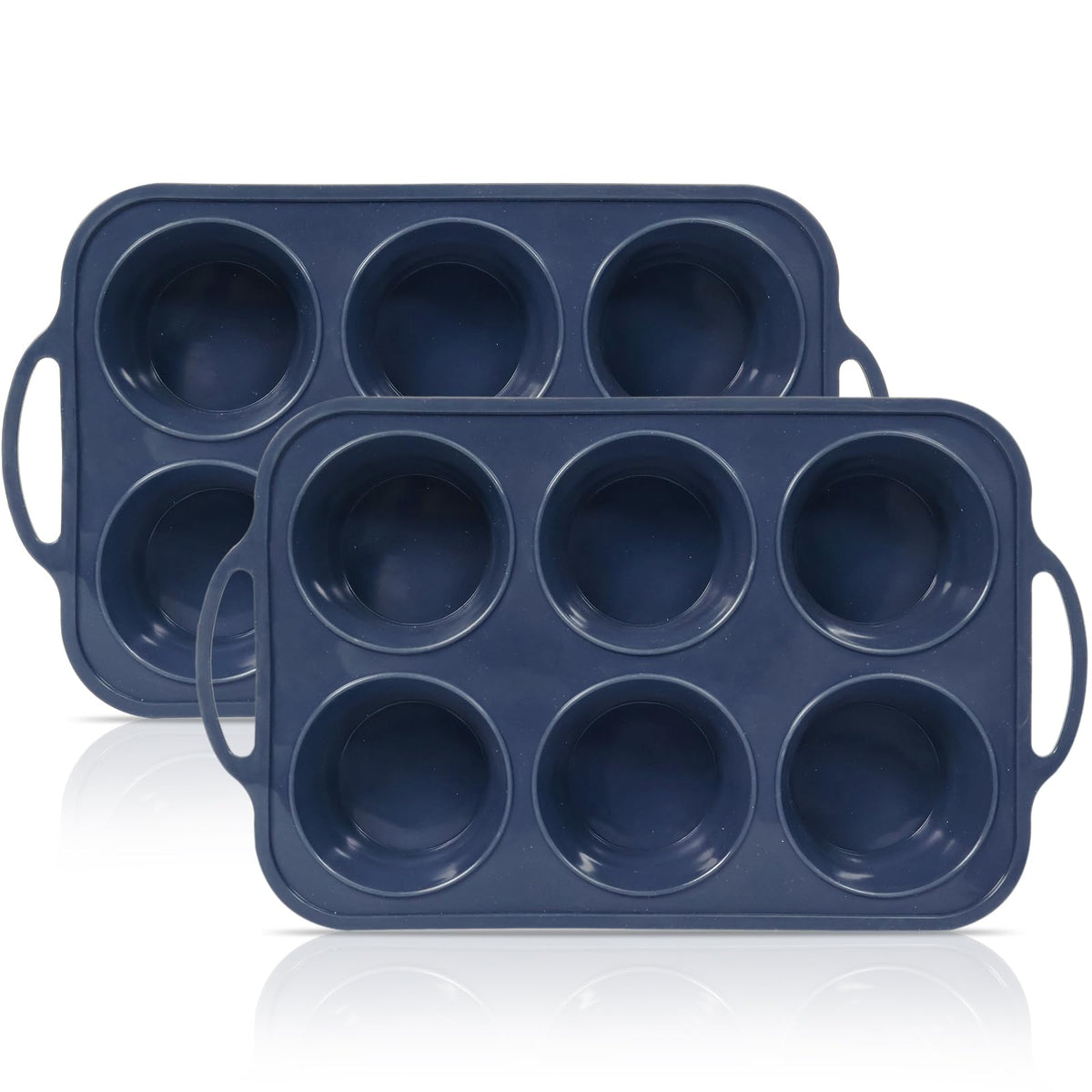 Vnray jumbo silicone muffin pan with metal frame for stable batch baking.